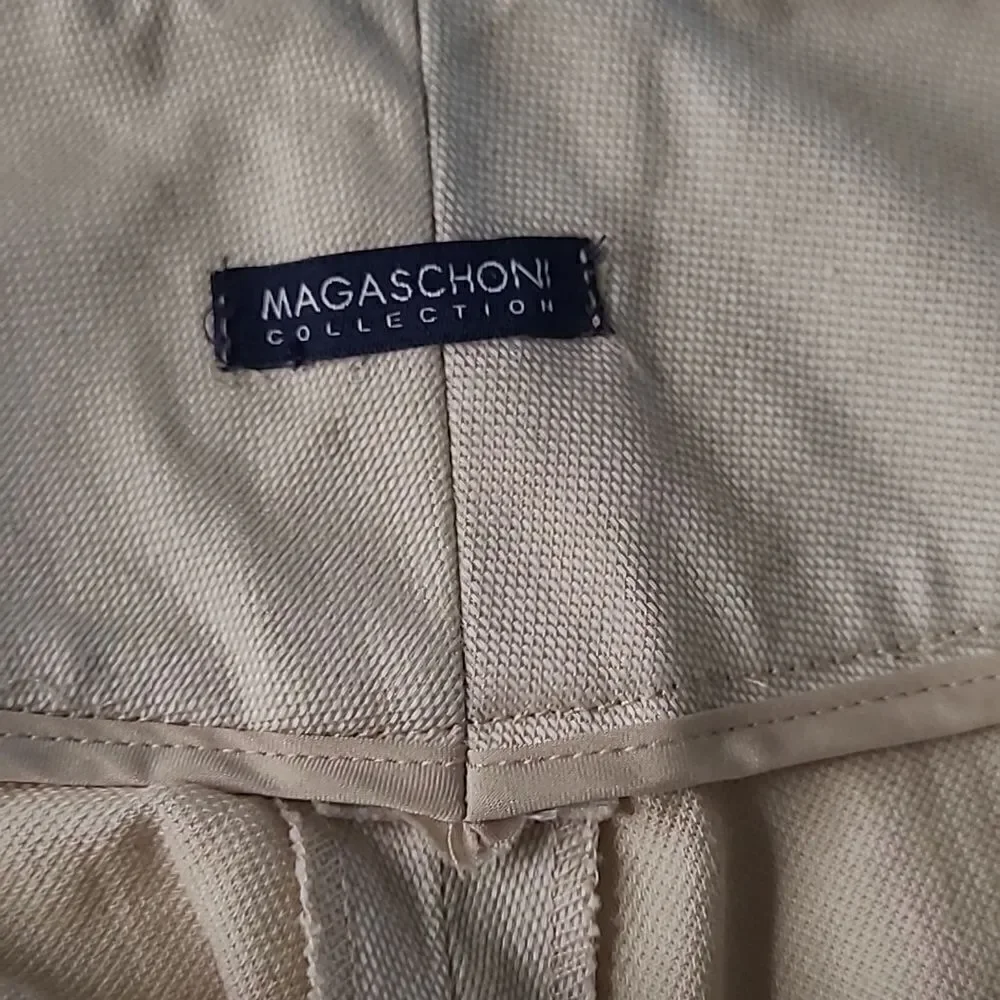 Magaschoni Collection cotton poly ramie spandex blend dress pants